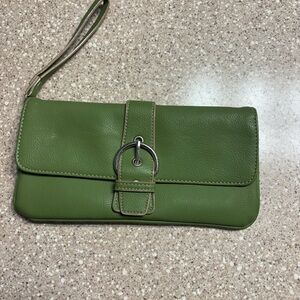 Green Leather Clutch